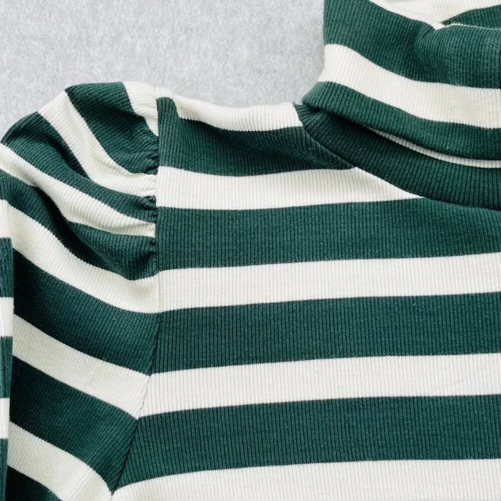 Veronica Beard Colorblock Cedar Turtleneck Size L in Forest Ivory  Long Sleeve - Picture 6 of 11